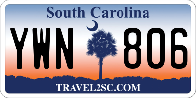 SC license plate YWN806