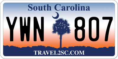 SC license plate YWN807