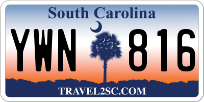 SC license plate YWN816