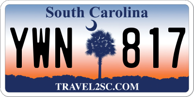 SC license plate YWN817