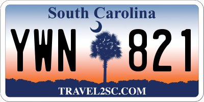 SC license plate YWN821
