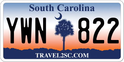 SC license plate YWN822