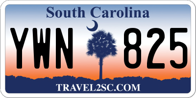 SC license plate YWN825