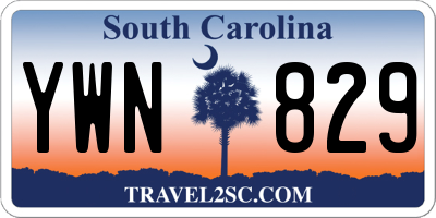 SC license plate YWN829