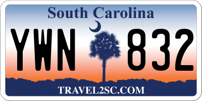 SC license plate YWN832