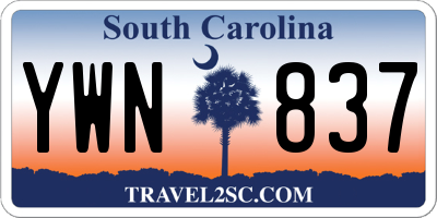 SC license plate YWN837