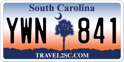 SC license plate YWN841