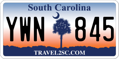 SC license plate YWN845