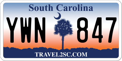 SC license plate YWN847