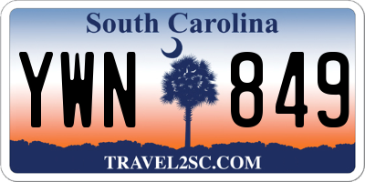 SC license plate YWN849