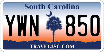 SC license plate YWN850