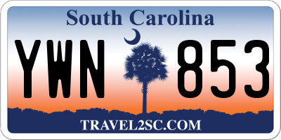 SC license plate YWN853