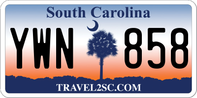 SC license plate YWN858