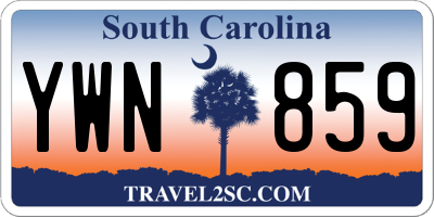 SC license plate YWN859