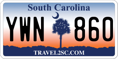 SC license plate YWN860