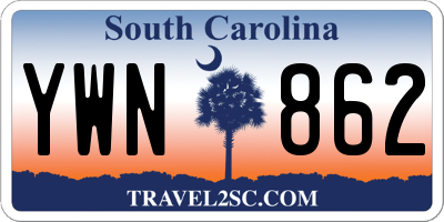 SC license plate YWN862