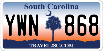 SC license plate YWN868