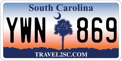 SC license plate YWN869