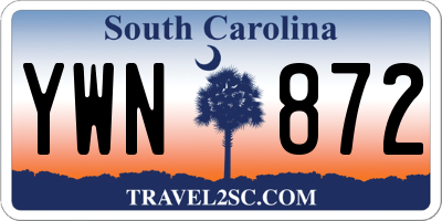 SC license plate YWN872