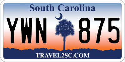 SC license plate YWN875