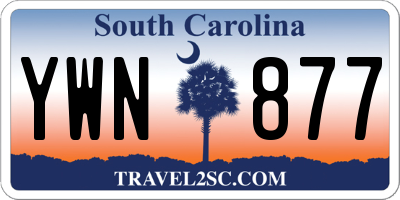 SC license plate YWN877