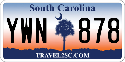 SC license plate YWN878