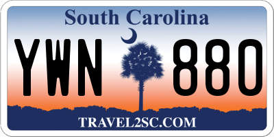SC license plate YWN880