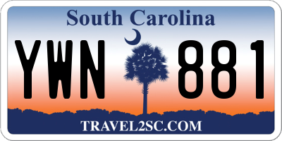 SC license plate YWN881