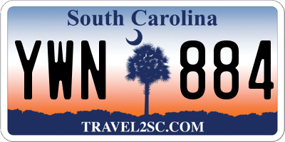 SC license plate YWN884