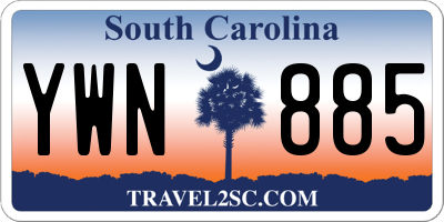 SC license plate YWN885