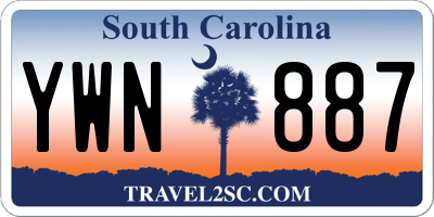 SC license plate YWN887