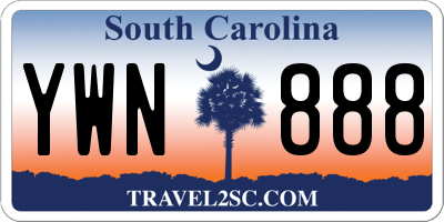 SC license plate YWN888