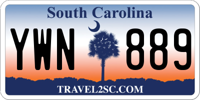SC license plate YWN889