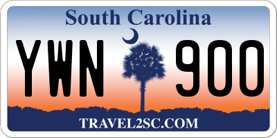 SC license plate YWN900
