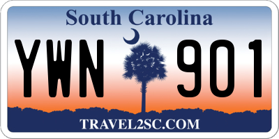 SC license plate YWN901