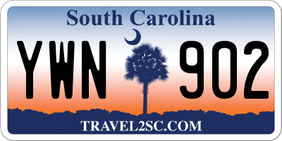 SC license plate YWN902