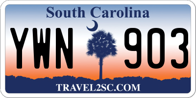 SC license plate YWN903
