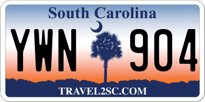 SC license plate YWN904