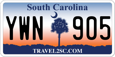 SC license plate YWN905