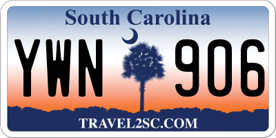 SC license plate YWN906