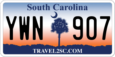 SC license plate YWN907