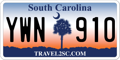 SC license plate YWN910