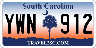 SC license plate YWN912