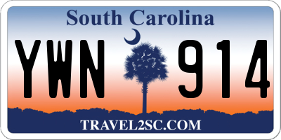 SC license plate YWN914