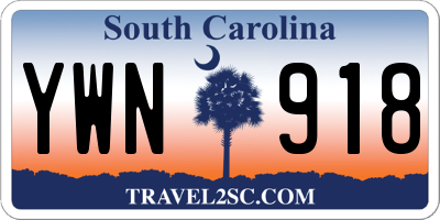 SC license plate YWN918