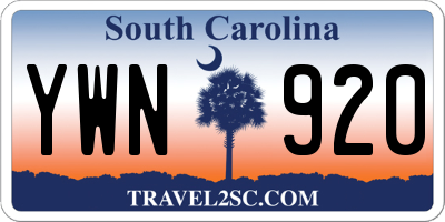 SC license plate YWN920