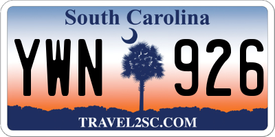 SC license plate YWN926