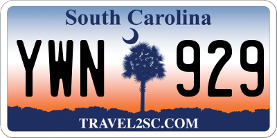 SC license plate YWN929