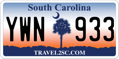 SC license plate YWN933