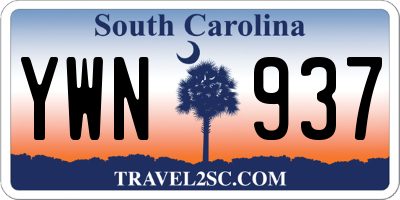 SC license plate YWN937